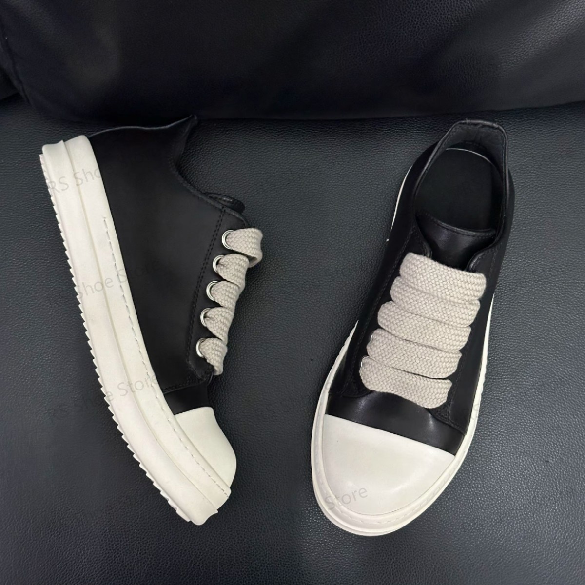 Leather Sneaker Care Kit - Classic Black Leather Low Top Shoe